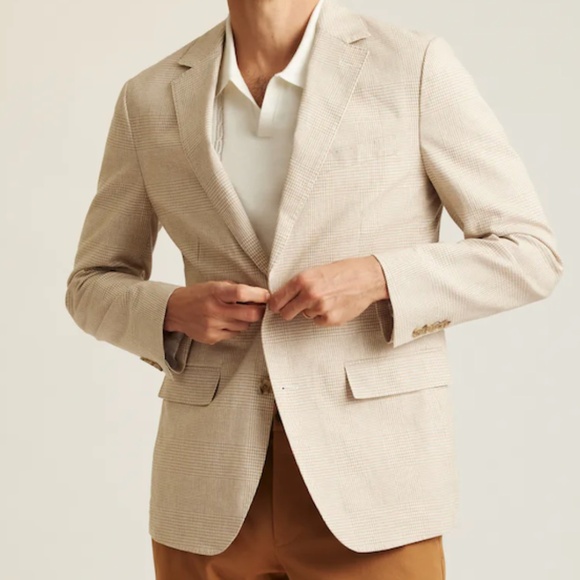 EUC NHP for Saks 5th Ave Jibe Standard Fit Linen Blend Sportcoat Cream Size 36S - Picture 1 of 6
